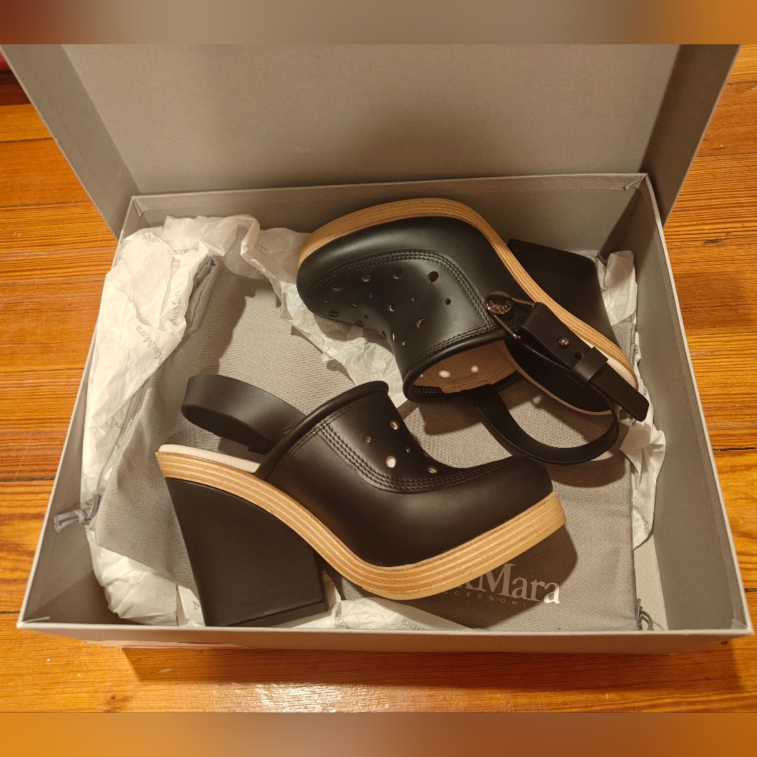 Nwt Maxmara Orche Black Platform Clogs
